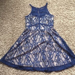 Francesca’s Blue and Nude Formal Dress